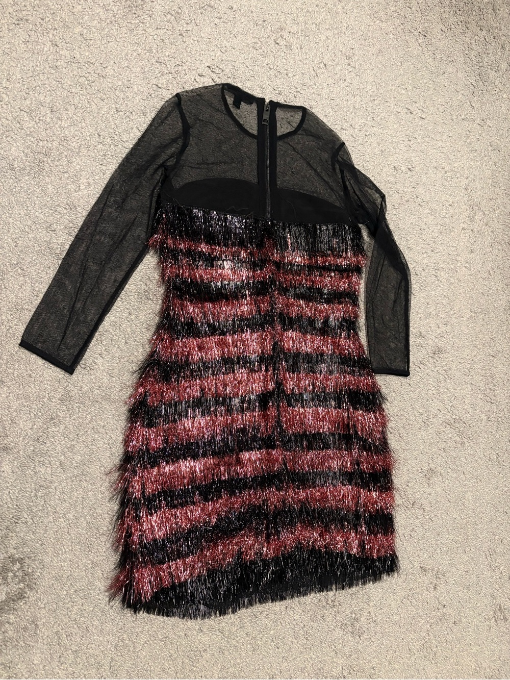 Burberry New Metallic Eyelash Fringe Dress Size 42 US S/M Runway Red Carpet - Picture 14 of 16